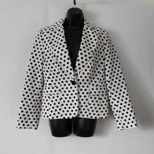 Jones Studio Cropped Polka Dot Blazer EUC.